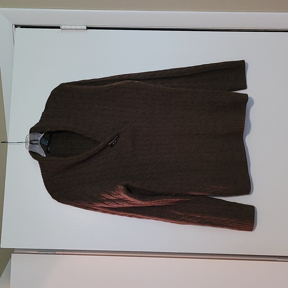 Josephine Chaus knit sweater, size large, brown